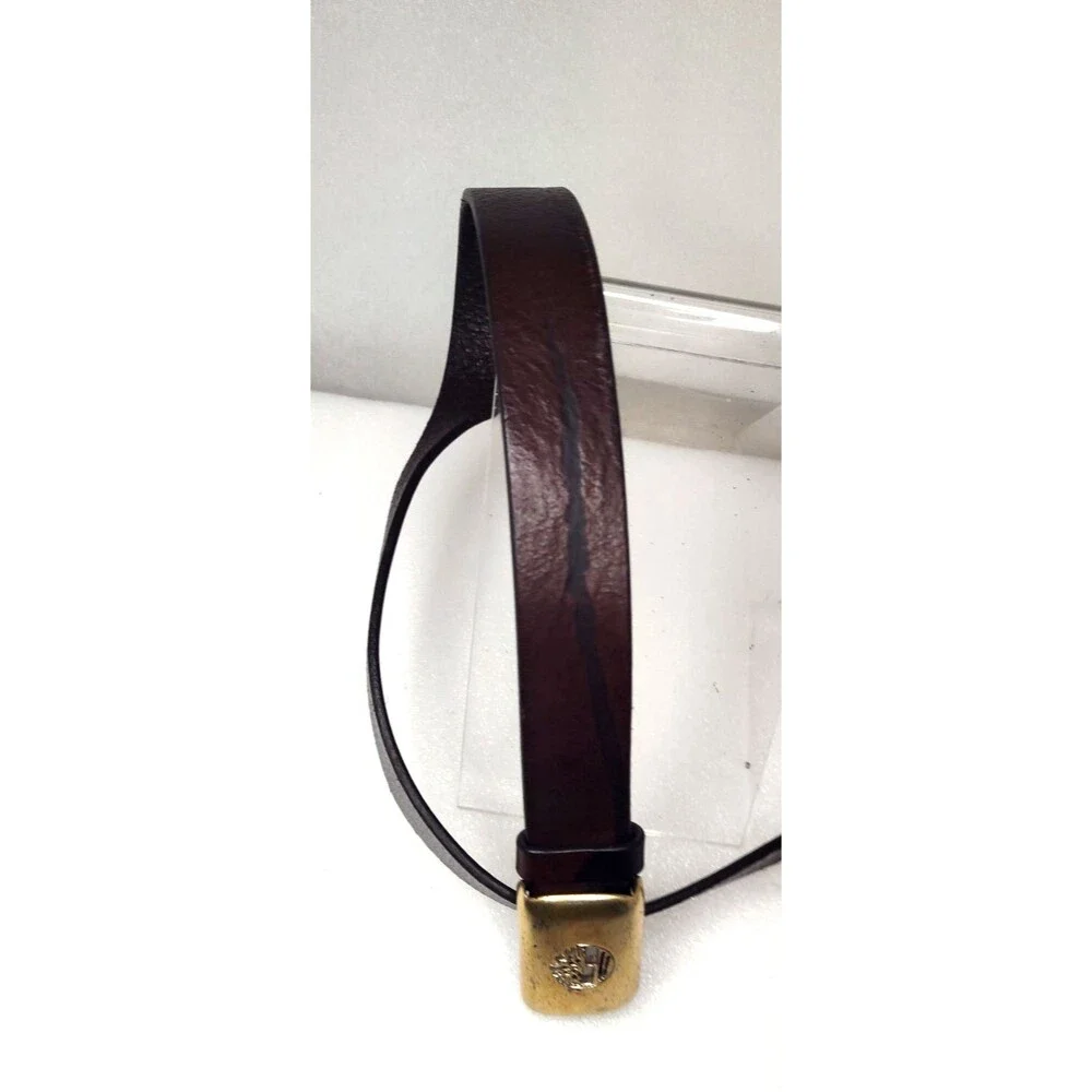 Timberland Brown Italian Genuine Leather Belt  Men's Size 32  Hook Belt Closure